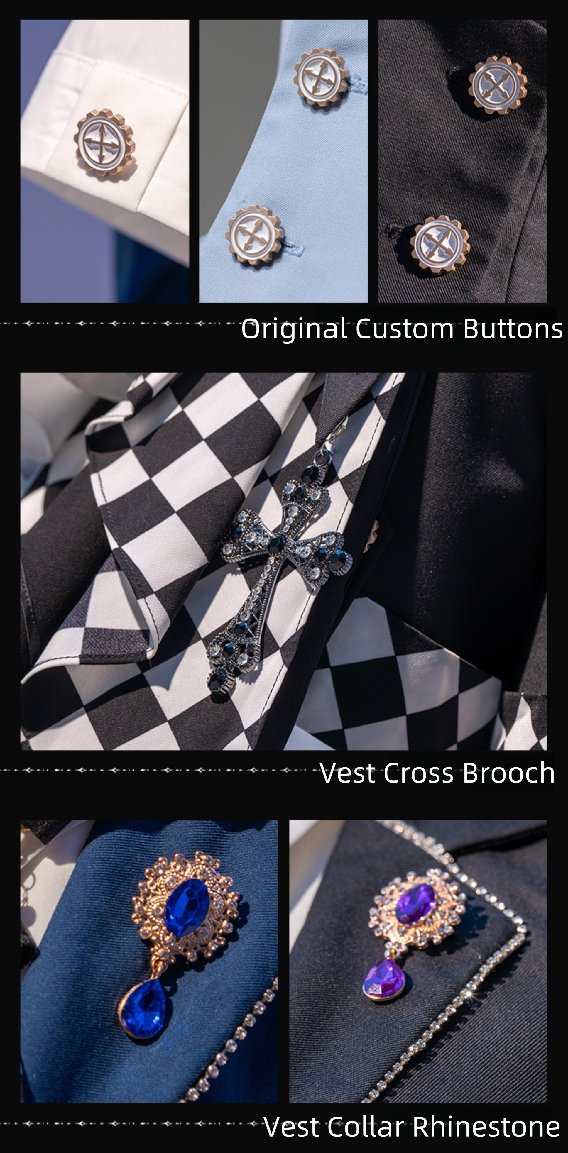 Forest Fluorescent Carps - The Judge's Game - Light Blue Ouji Lolita Shorts, Short Sleeve Shirt