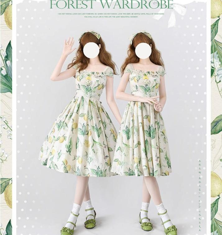 Forest Wardrobe - Forest Basket 3.0 - Vintage Lolita JSK Dress for Summer