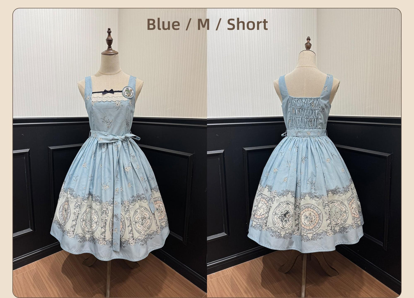 DreamWhale - Small Porcelain Plate - Classic Lolita JSK Printed Dress