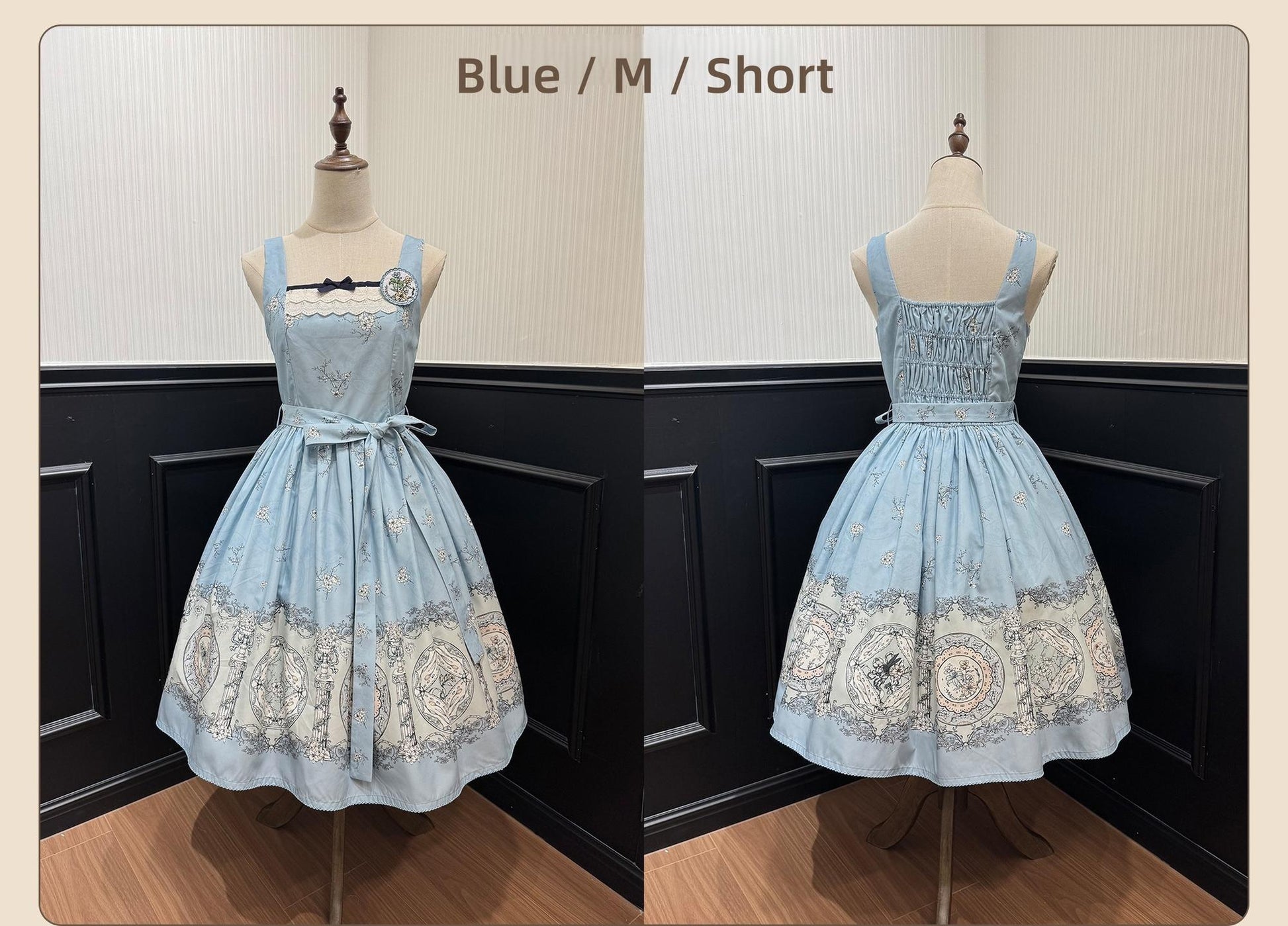 DreamWhale - Small Porcelain Plate - Classic Lolita JSK Printed Dress