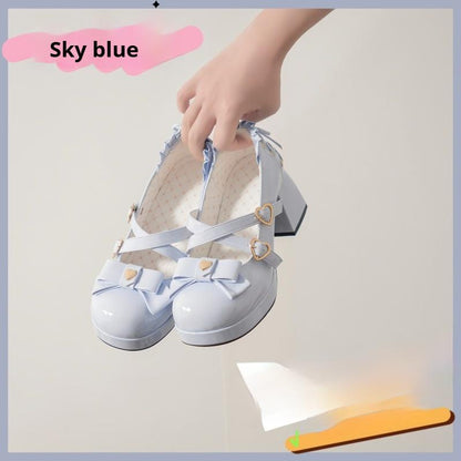 Milk Bun Bunny - Sweet Lolita High Heel Bow Princess Lolita Shoes