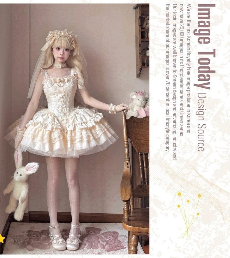 ZhiJinYuan - Fleeting Dreams - Ballet Style Sweet Lolita Mini JSK with Choker