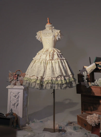 ZJstory - 14-line Poem Set - Classic Lolita Separate Dress Set Tiered Ruffles Skirt