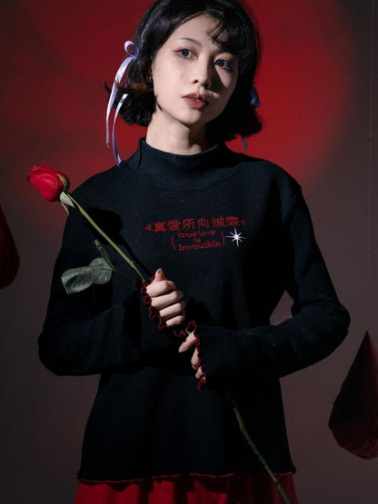 Half turtleneck cotton bottoming shirt 【s0000003604】