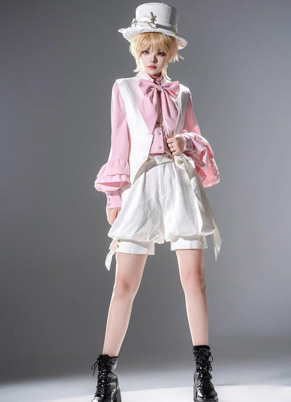 Princess Chronicles - Doll - Ouji Lolita Pink Blouse & White Shorts