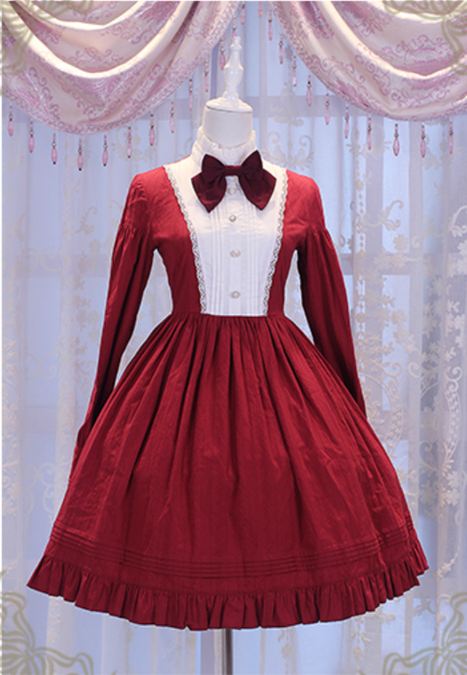 Chess Story - Vintage Lolita Long Sleeve OP Dress