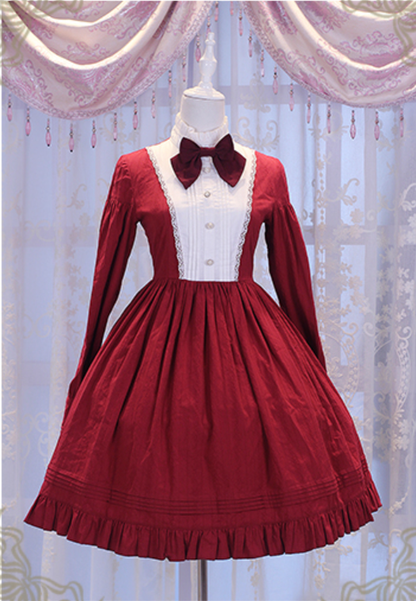 Chess Story - Vintage Lolita Long Sleeve OP Dress