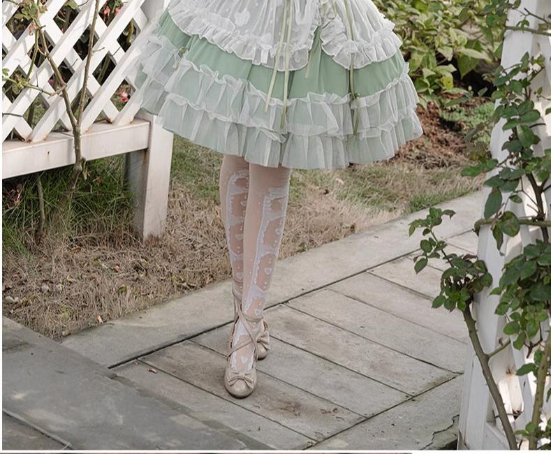 Daydream Whisper - Toting Basil - Plus Size Wedding Lolita Dress Green Bridal JSK