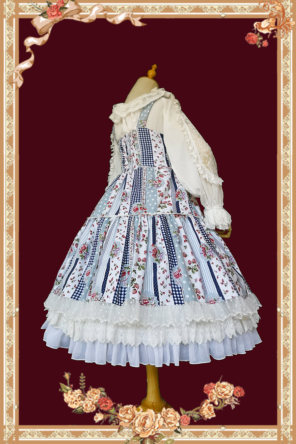 Infanta - Strawberry Plaid - Sweet Lolita JSK Dress