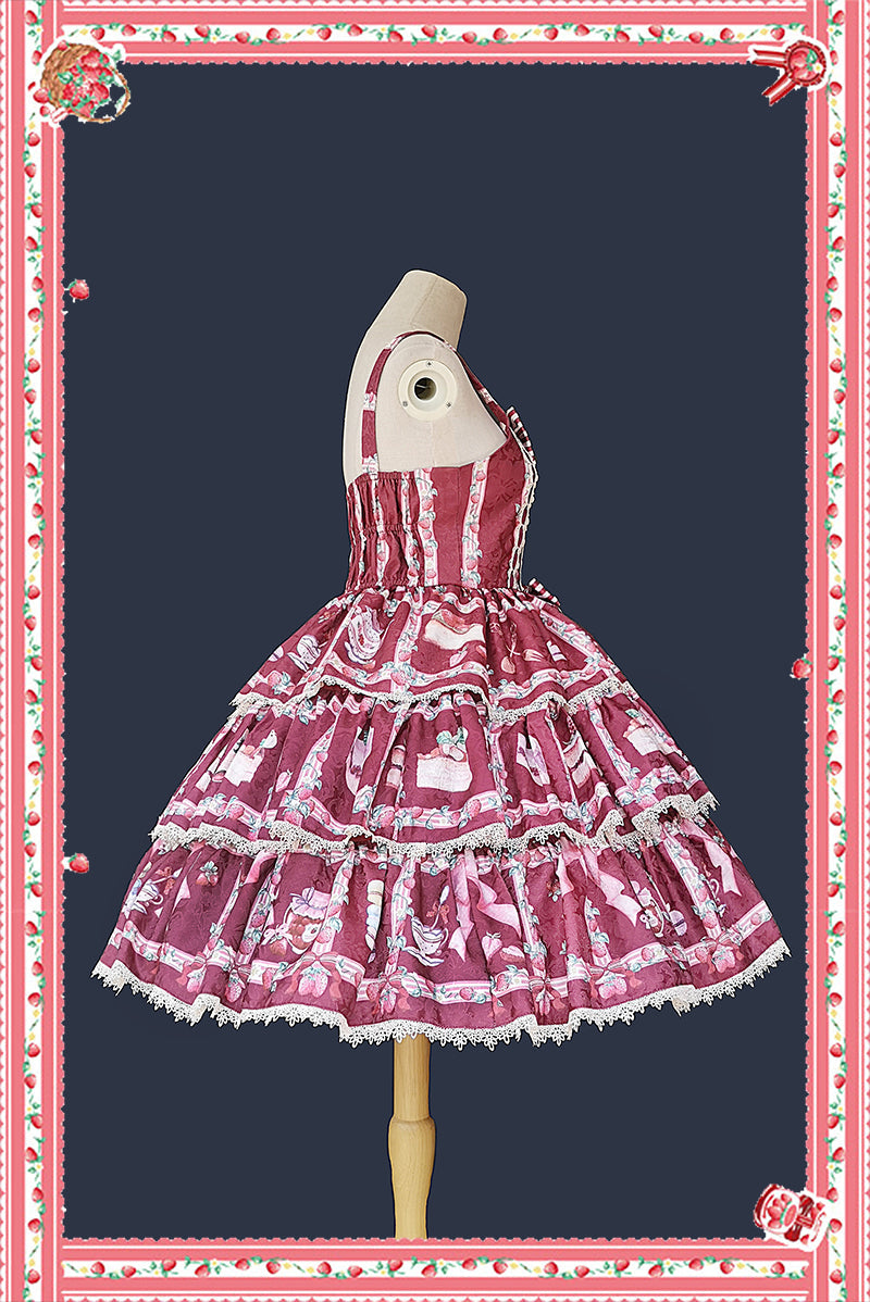 Infanta-Strawberry Tea - Tiered Ruffles Lolita JSK