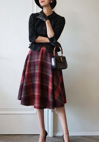 Modern vintage plaid skirt