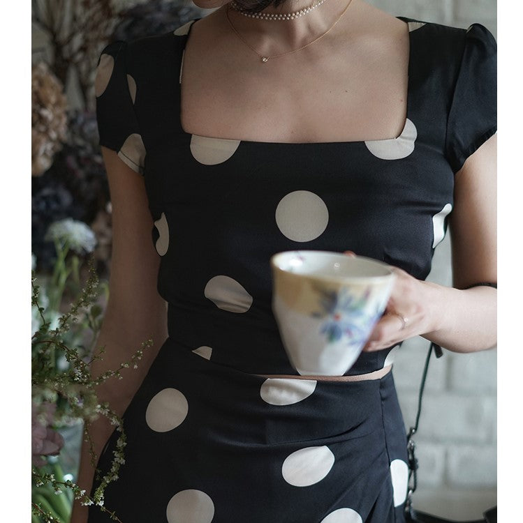 Duchess polka dot vintage blouse