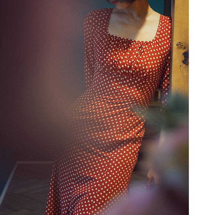 Italian lady's polka dot dress