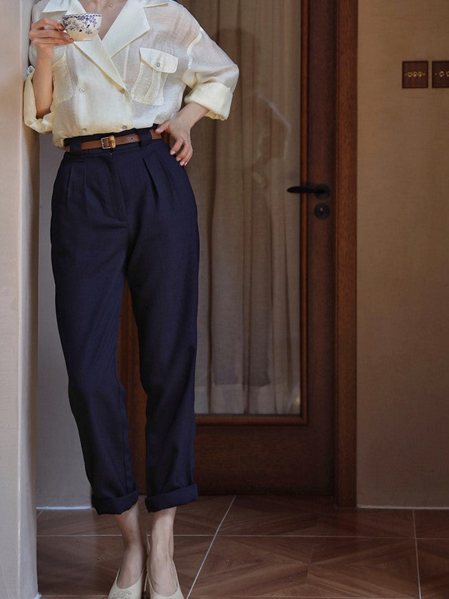 Lady High Waist Vintage Pants