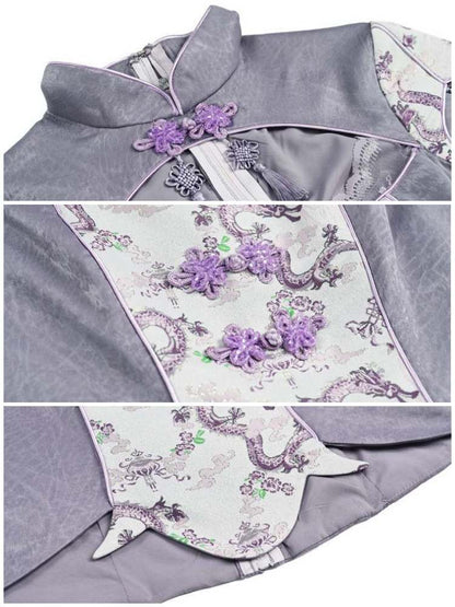 Dragon Pattern Lotus Sleeve China Tops【s0000009037】