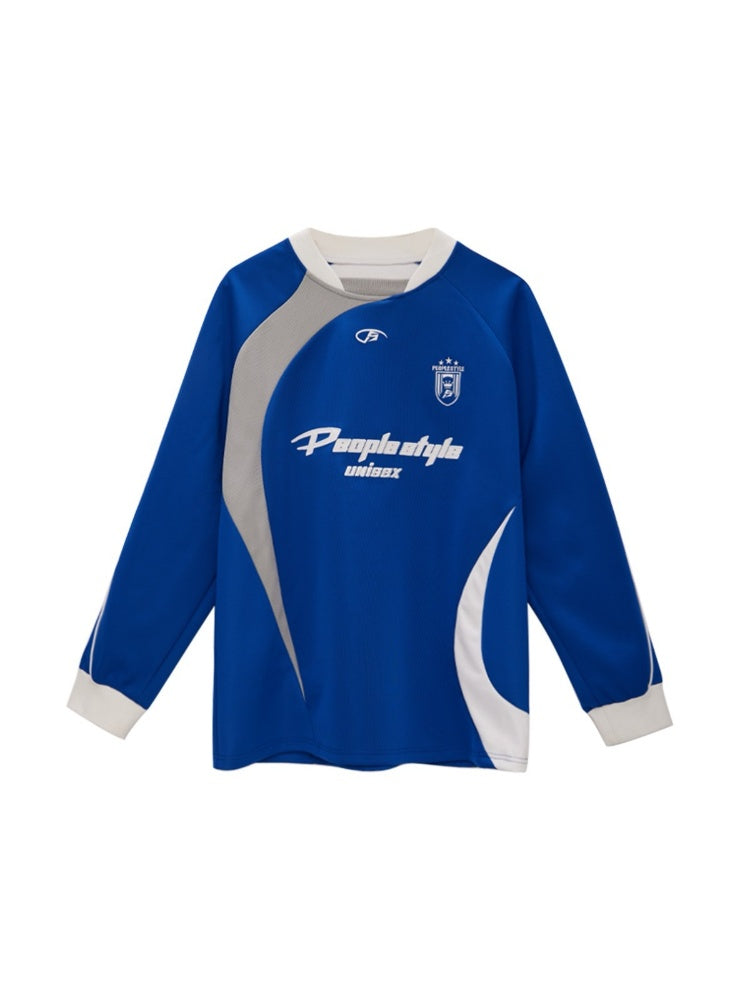 Football Contrast Color Splicing Embroidery Sweat【s0000004197】