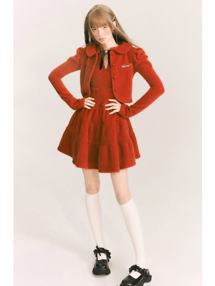 Doll Collar Sleeveless Ribbon Tiered Dress【s0000003862】