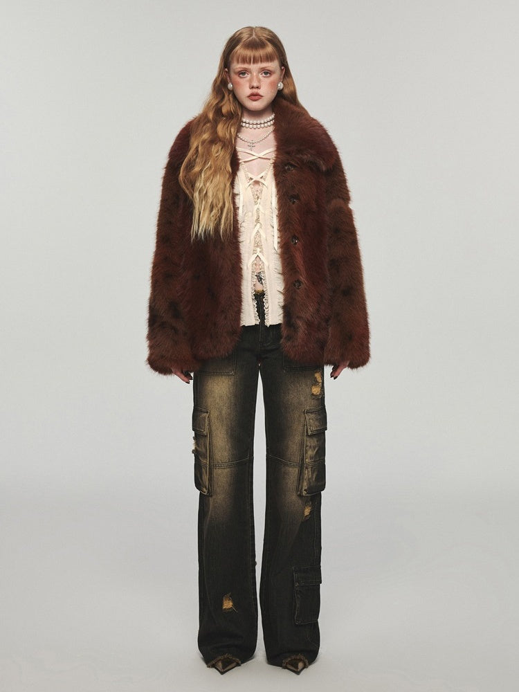 Fake Fur Gradient Windproof Loose Coat【s0000005004】