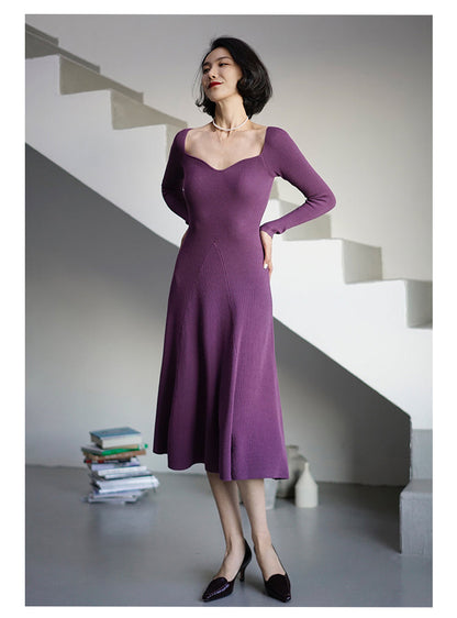 Lady's slim knit dress