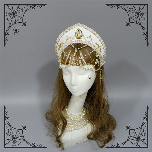 Foxcherry - Retro Lolita Gorgeous Bead Chain Headdress Multicolors