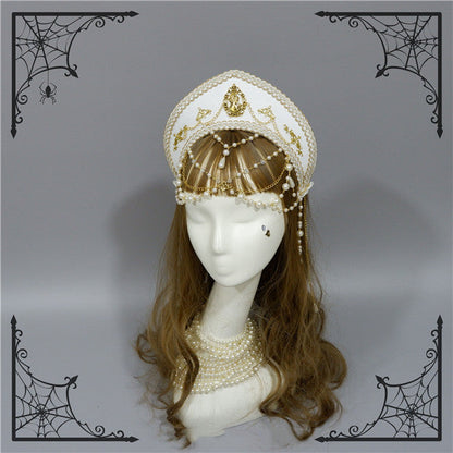 Foxcherry - Retro Lolita Gorgeous Bead Chain Headdress Multicolors
