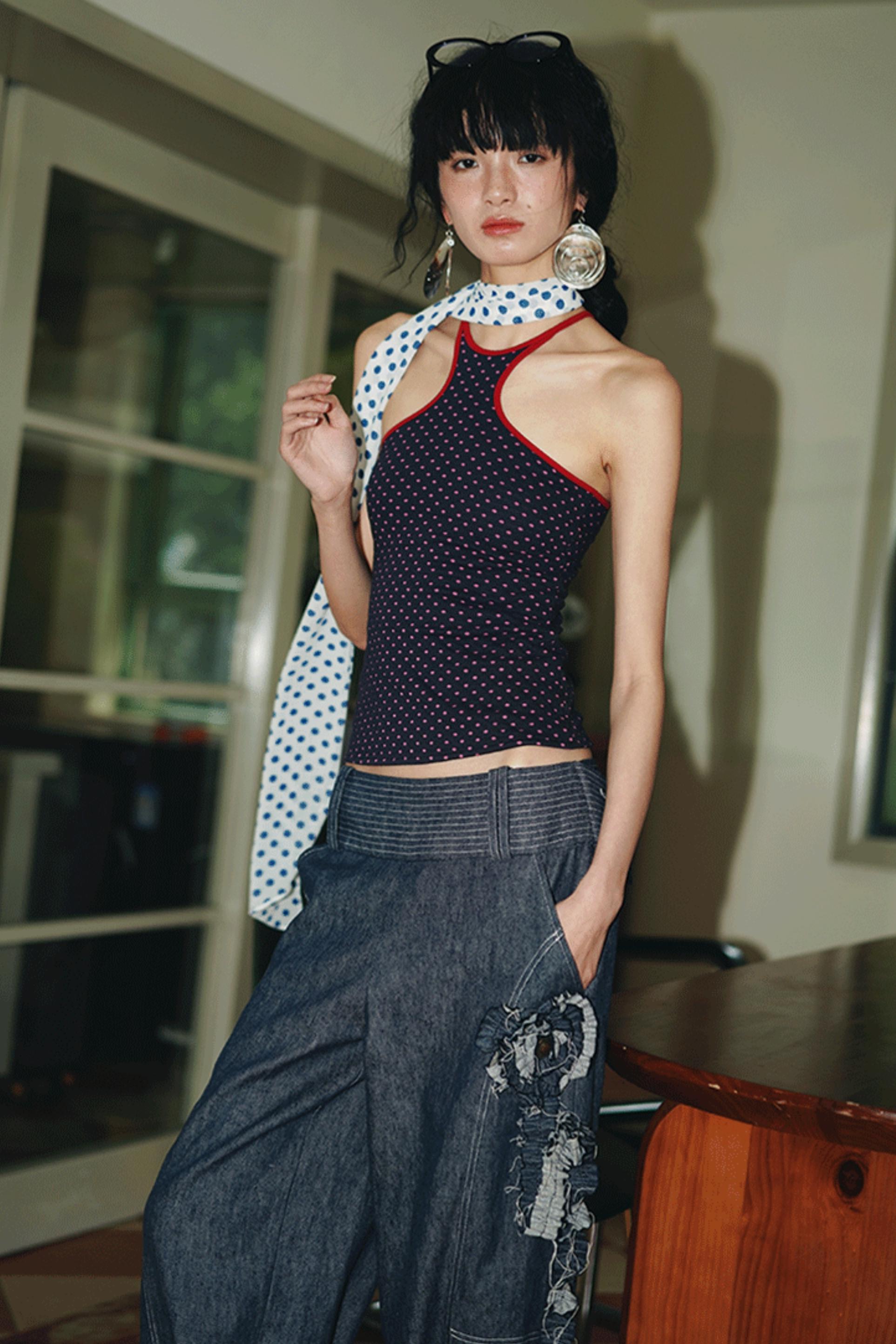 Vintage Dual-Sided Color Knit Tank Top