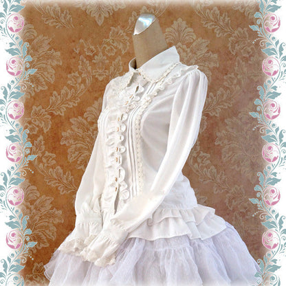 Strawberry Witch - Elegant Lace-Up Back Lolita Blouse