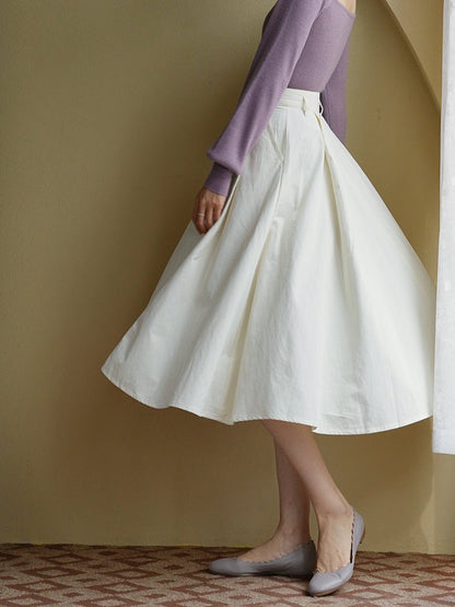 White Umbrella Skirt for Ladies