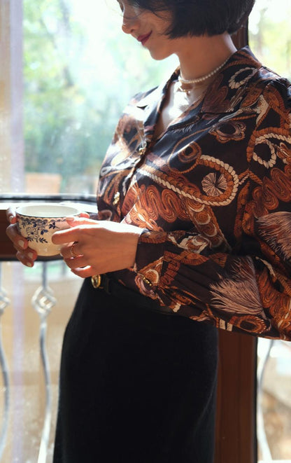 Rope pattern vintage blouse