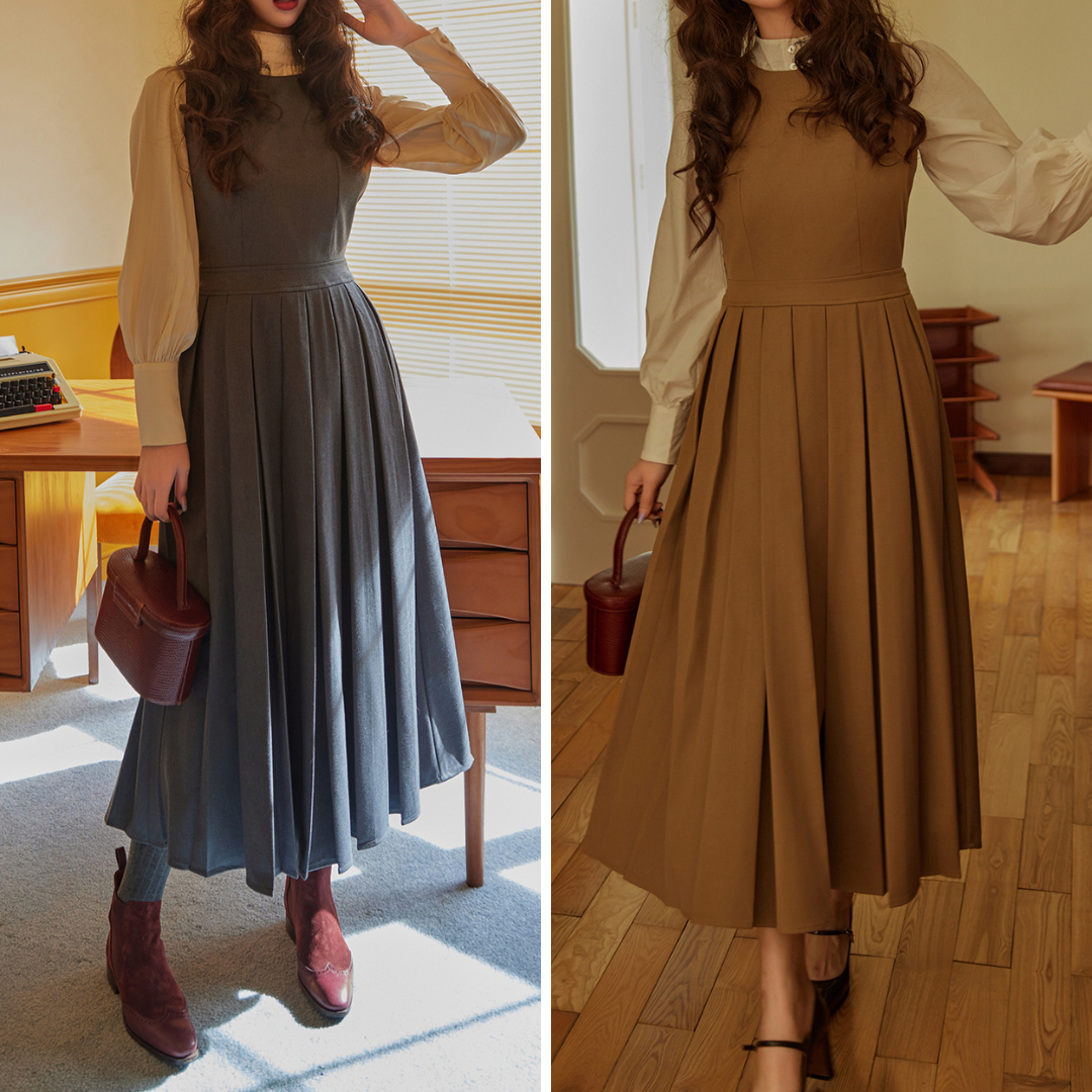 classical pleated jumper skirt