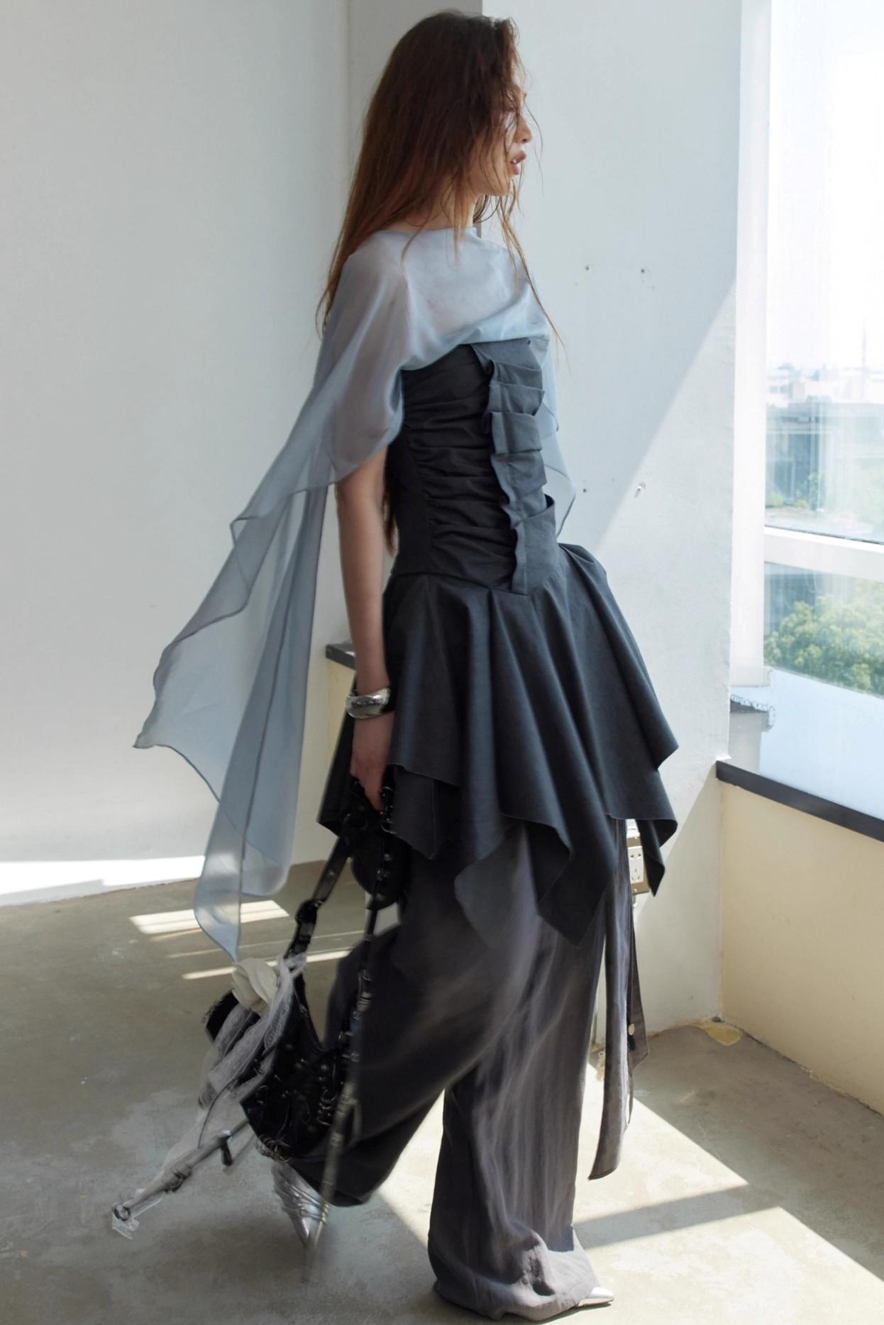 Lace-Trimmed Wide-Leg Culottes