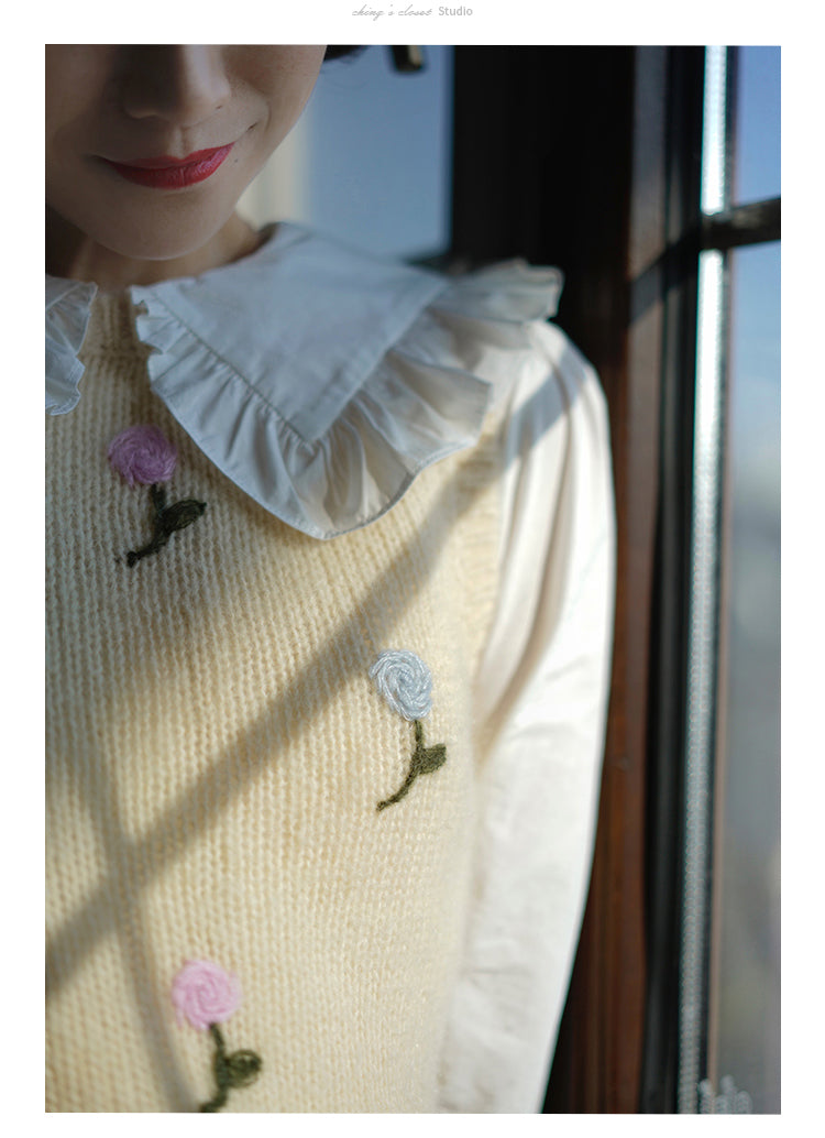 Blooming Mohair Knit Vest