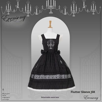 Mademoiselle Pearl - Winter Evening Prayer - Gothic Lolita Jumper Dress Embroidered Candlestick OP Dress