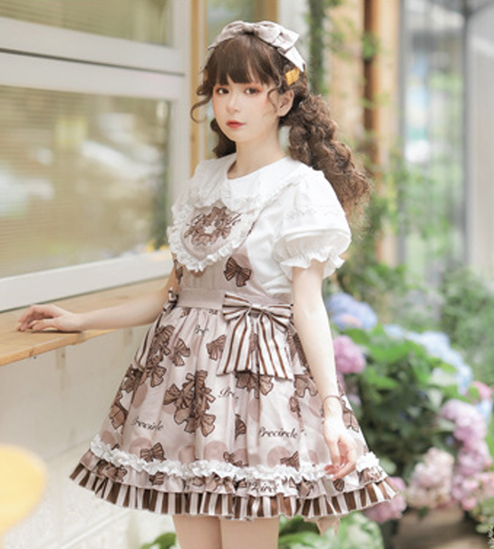 Eieyomi - Chocolate Garland - Kawaii Lolita Summer Dairy Salopette