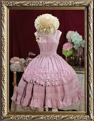 Tiny Garden - Nocturne Reminiscence - Elegant Lolita JSK Dress Multi-Wear Apron Dress Set