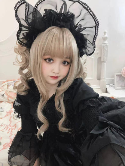 CheeseCat - Sweet Lolita Bonnet Organza Bow Headdress