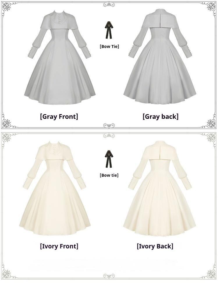 With PUJI - 13th Night - Gothic Lolita OP Dress with Built-in Cape