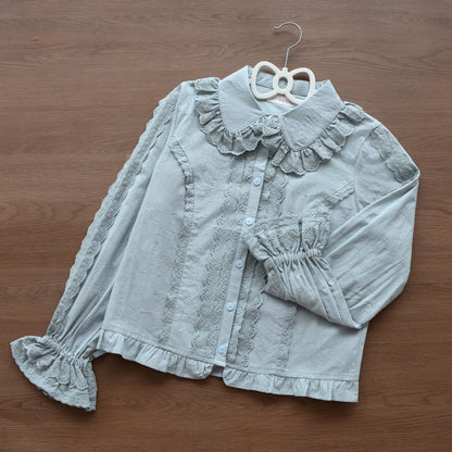 MIST - Lily - Kawaii Lolita Blouse Soft Girl Bubble Puff Sleeve