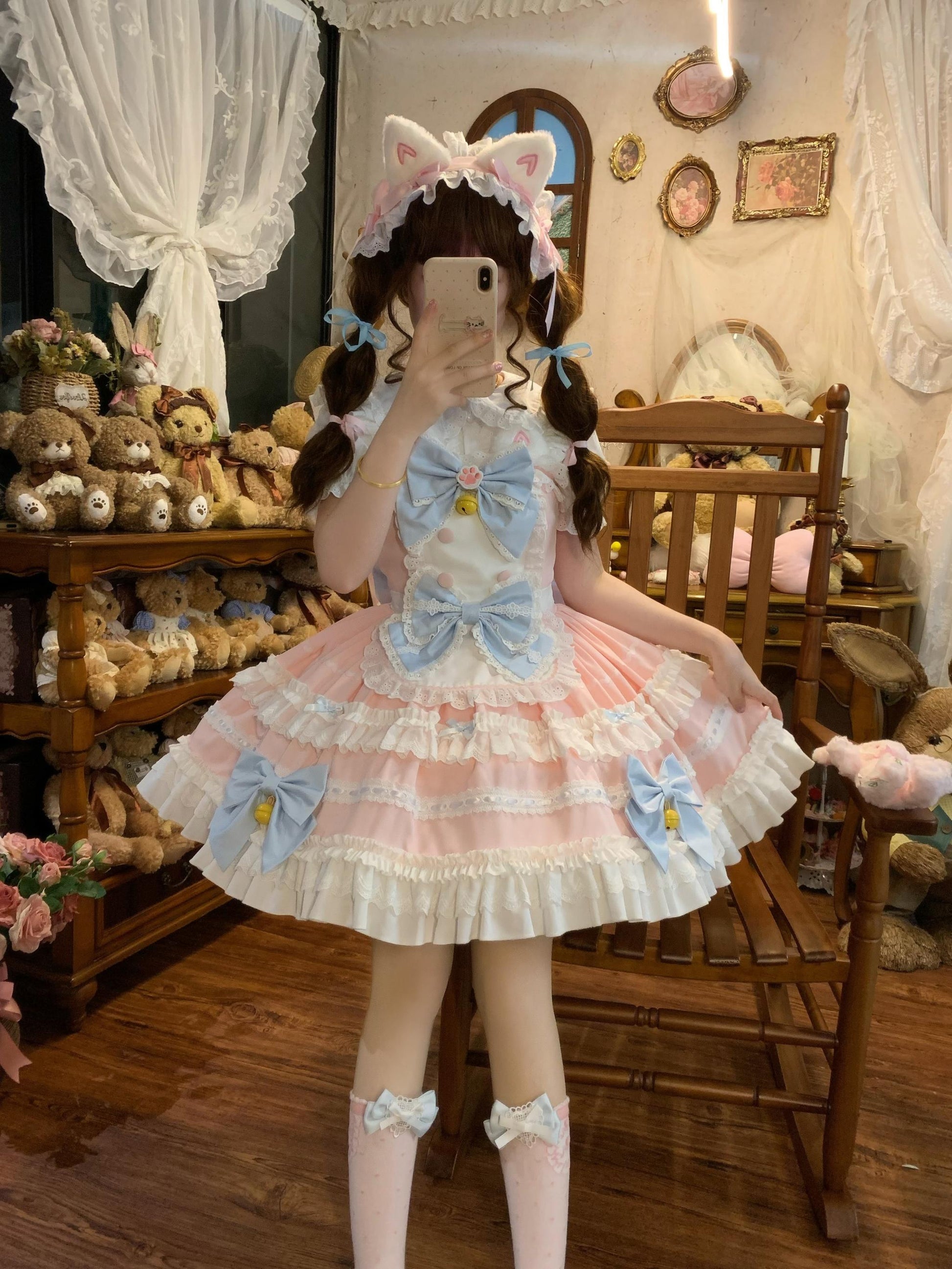 Sugar Girl - MeowRin SweetMaid - Sweet Lolita JSK, Adjustable Straps