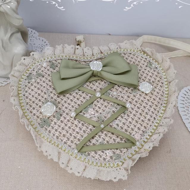 Cocoa Jam - Sweet Lolita Handbag Handmade Woven Heart Shape Crossbody Bag