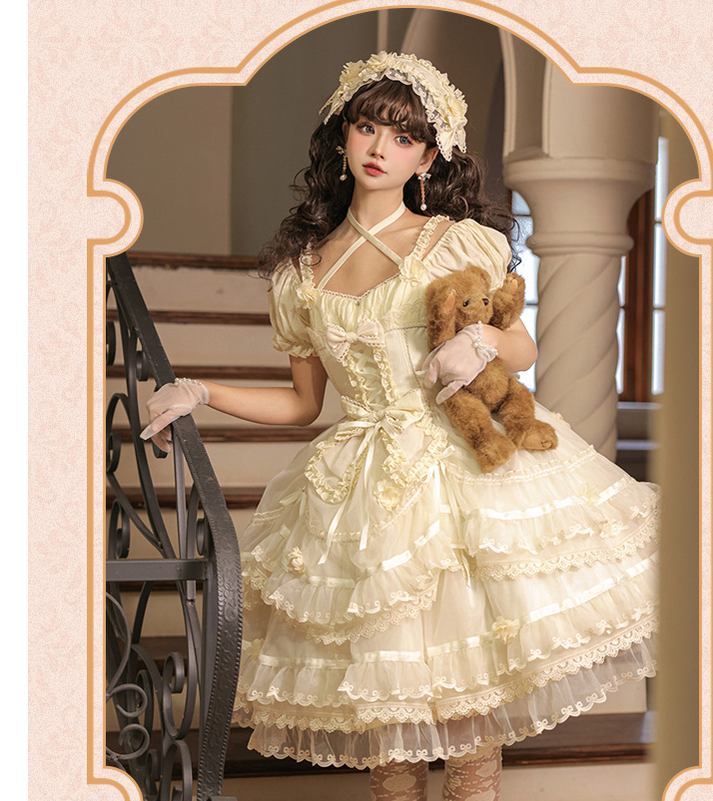 Puppets and Doll - Sweet Lolita OP Dress Multicolor