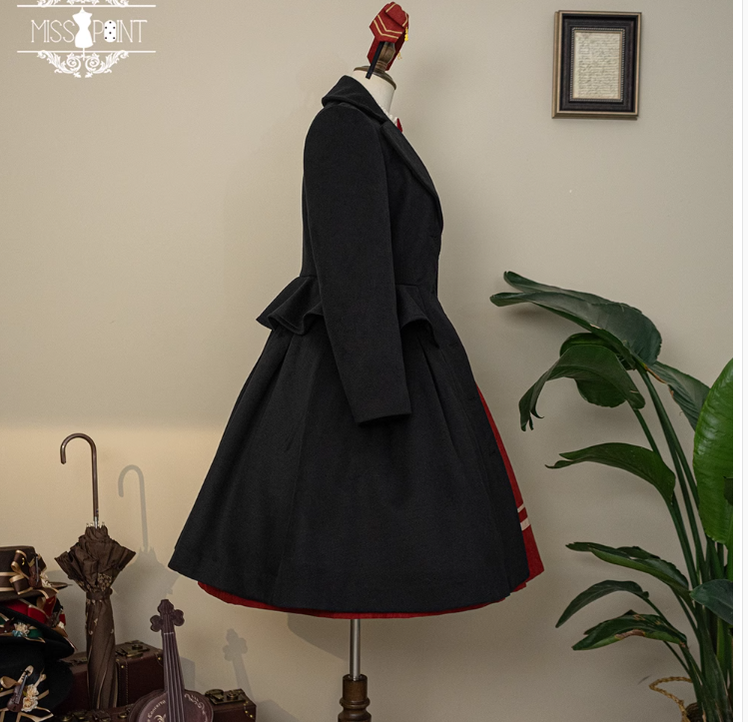 Miss Point - Golden Movement - Elegant Lolita Woolen Coat Quilted Overcoat Customized