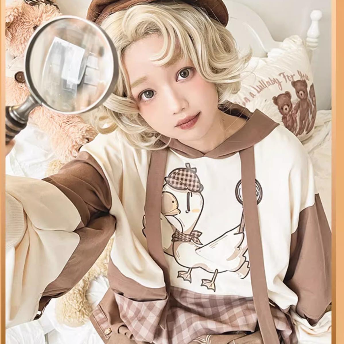 Piggy Bun - Famous Detective Goose - Retro Lolita Hoodie