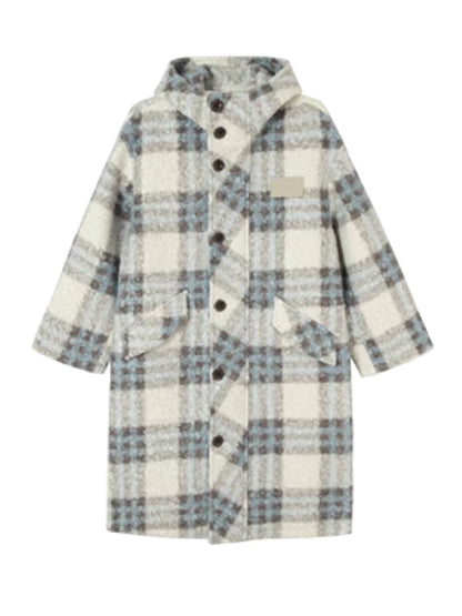 Hooded plaid coat【s0000005070】