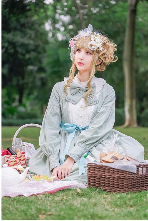 Chess Story - Vintage Lolita Long Sleeve OP Dress