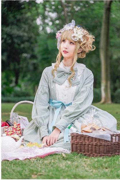 Chess Story - Vintage Lolita Long Sleeve OP Dress