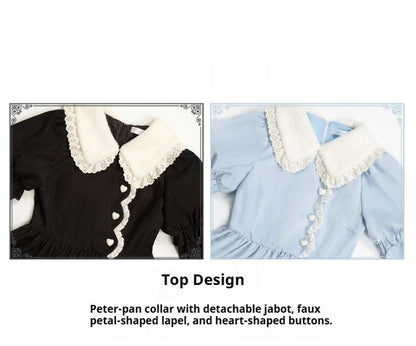 With PUJI - Rabbit&Alice - Sweet Twin Lolita OP Dress Doll Apron Dress Set