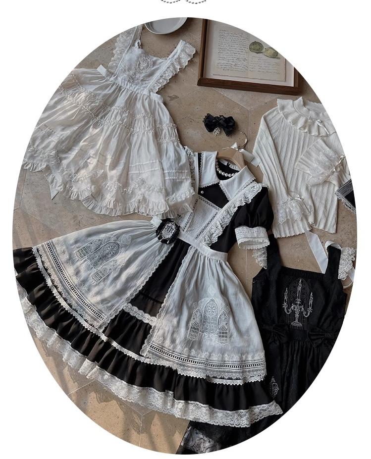 Mademoiselle Pearl - Winter Evening Prayer - Gothic Lolita Jumper Dress Embroidered Candlestick OP Dress