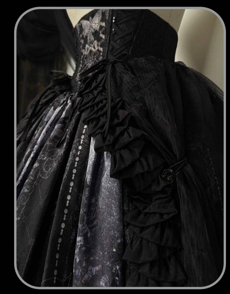 Susin Lolita - Bone-Eroded Butterfly - Gothic Lolita JSK & SK Set
