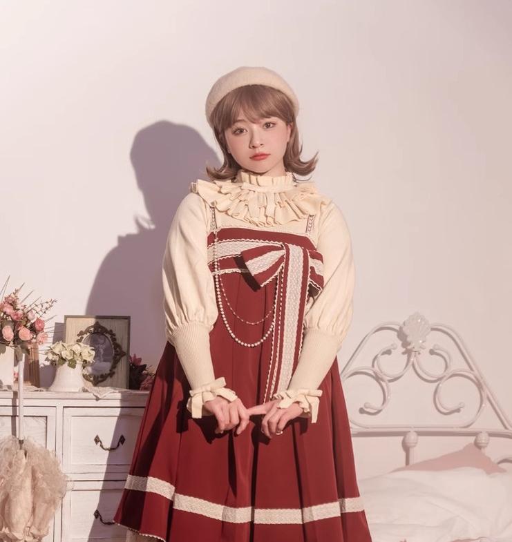 Miaoplus - Sweet Lolita Knit Sweater Long Sleeve Winter Lolita Top
